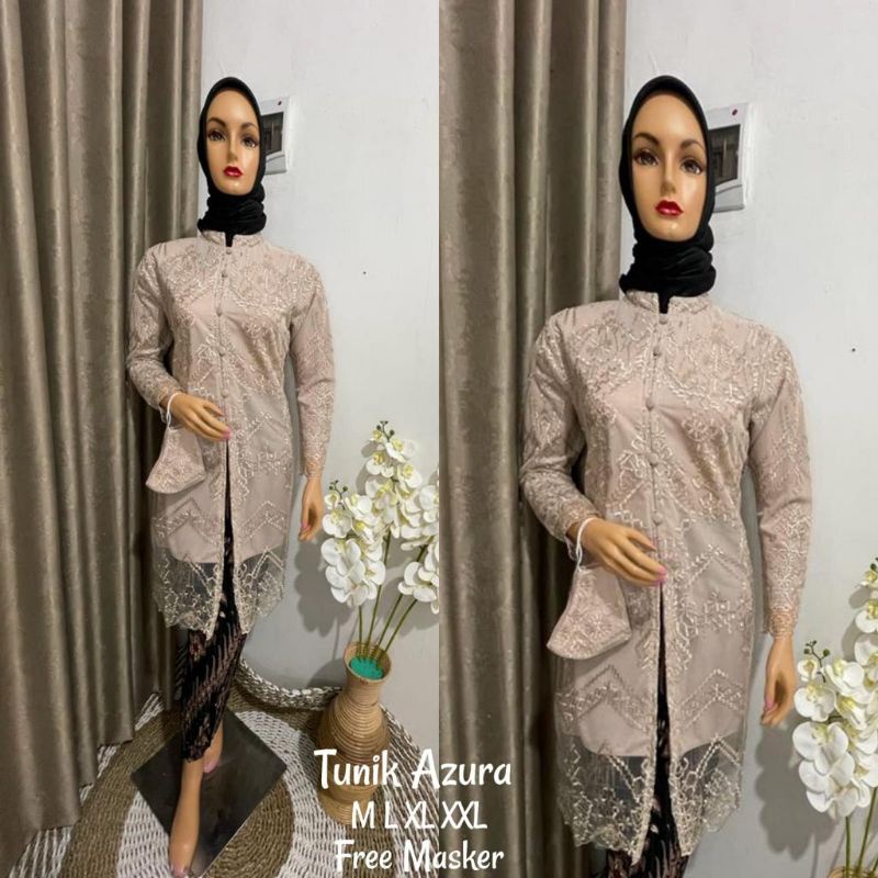 Kebaya Tulle Tunik Kancing / Kebaya Modren Kartini / Kebaya Tulle Modern /Kebaya Tunik Busui / Kebaya Wisuda / Kebaya Pesta / Kebaya Modern