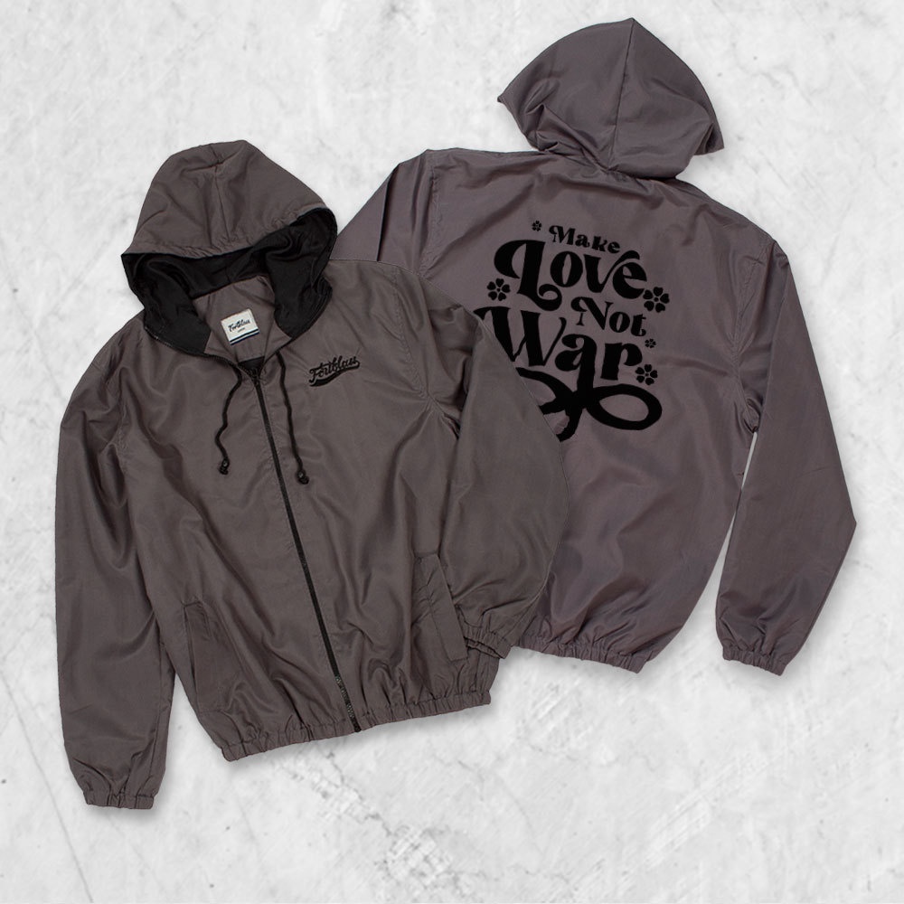 FORTGLASS Windbreaker LOVE Outerwear Unisex Windbreaker Jaket Pria