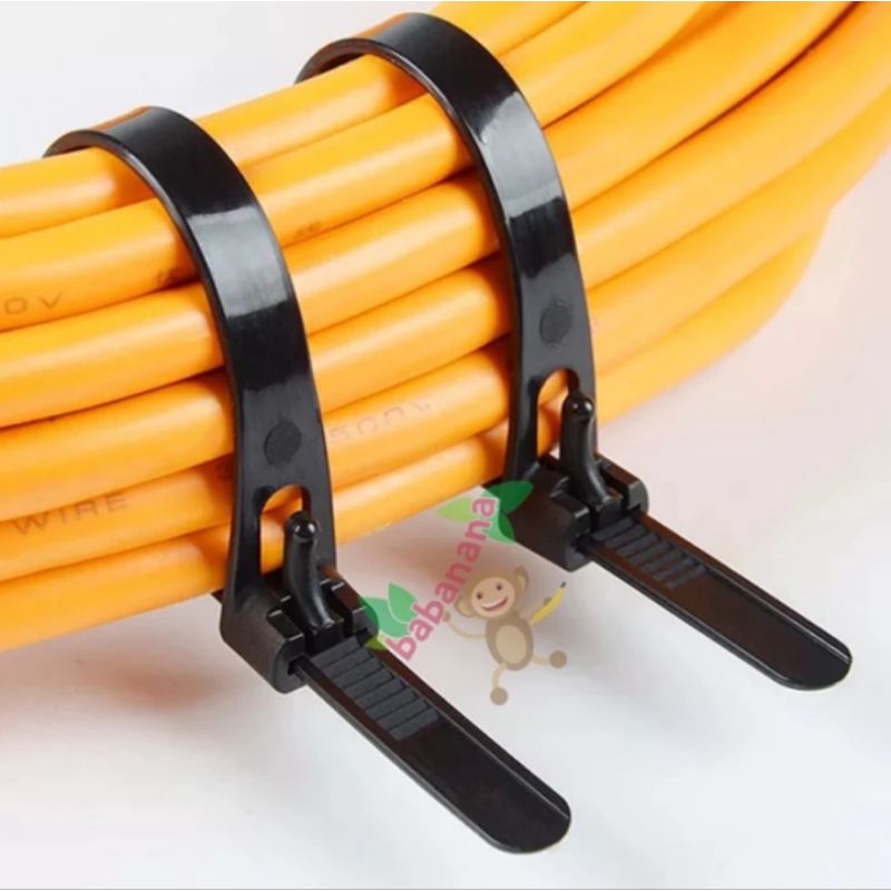 Cable Ties Reuseable Buka Pasang Releaseable Pengikat Kabel Organizer