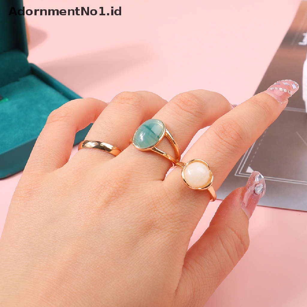 [AdornmentNo1] 5/6pcs Emerald Ring Knuckle Rings Untuk Wanita Gadis Fashion Perhiasan Aksesoris Wanita Gadis Knuckle Ring Finger Rings Set Hadiah [ID]