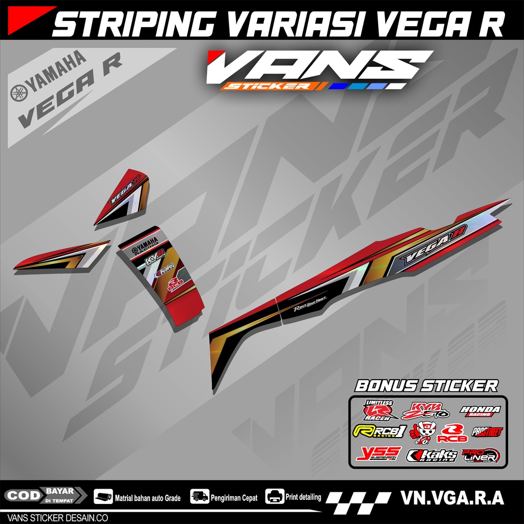 Striping motor vega  R new _ lis sticker variasi motor vega r new