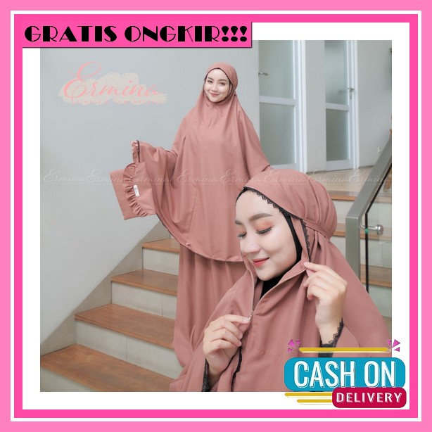 Mukena Katun Jepang Polos Renda Mewah Travel Putih Kain Bali M2J8 Tebaru 2022 Jumbo Bahan Adem Murah