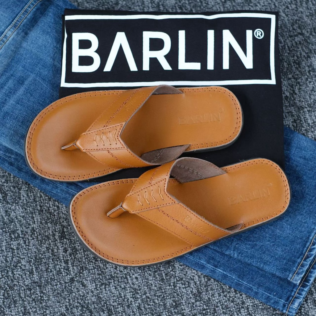 SLIDE BARLIN X JAVIT - Sendal Jepit Pria Casual Pria Kulit Asli Sandal Distro Original Terbaru Handmade Quality