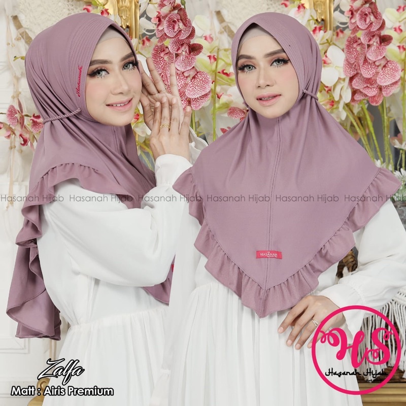 hijab jilbab bergo Hasanah zalfa instan bahan jersey airis stella wanita muslimah syari ukuran stand