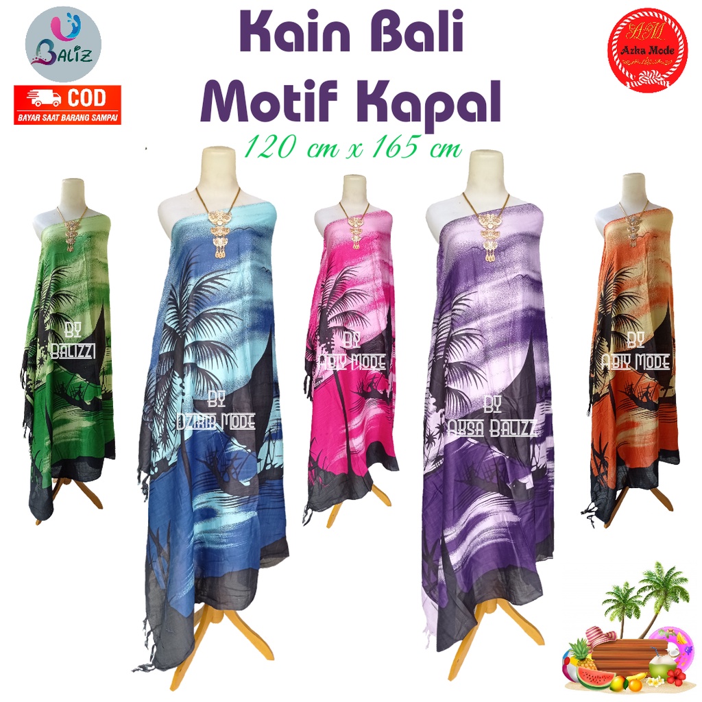 Kain Pantai Kain Bali Pantai - Kain Bali Motif New Kapal Rumbai Standar - Sarung Pantai SEMBILAN MODE - Sarung Bali - Kain Pantai - Kain Katun Jepang - Kain Untuk Hiasan Dinding - Kain Untuk Plafon Mobil Truk Dan Mobil 3/4 Lainnya