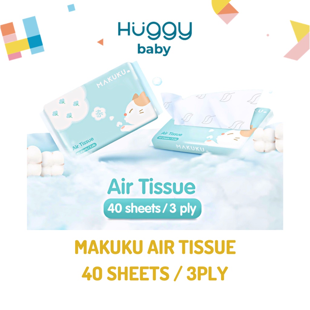 MAKUKU AIR TISSUE 3Ply 40 Lembar Tisu Bayi Facial Tissue Melembapkan