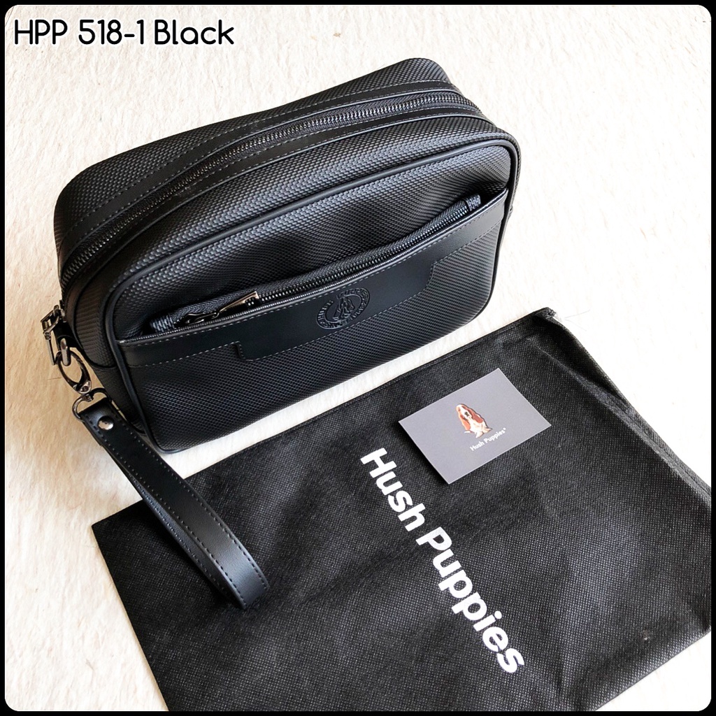 handbag pria hush puppies 518-1 black premium handbag murah handbag import handbag cowok