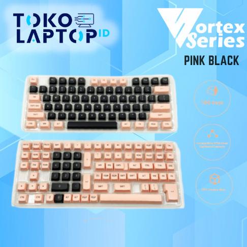 VortexSeries Pink Black Keycaps PBT Double Shot CSA Profile