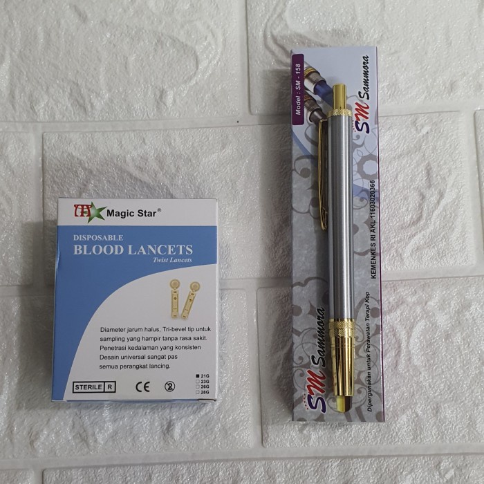 Terapi Promo Lancing /Pen Bekam Stainless Sm Bonus Jarum Bekam 21G Ms Isi 100