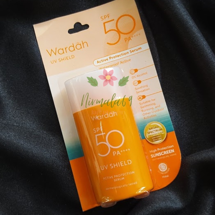 WARDAH UV Shield SPF 50 PA++++ Active Protection Serum/sunblock/sunscreen wajah dan badan/cream peli
