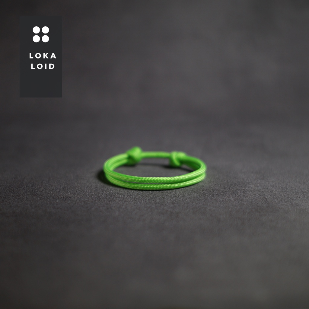 Gelang Tali Premium Paracord 550Lbs 4mm Gaya Sporty Warna Hijau Stabilo Casual