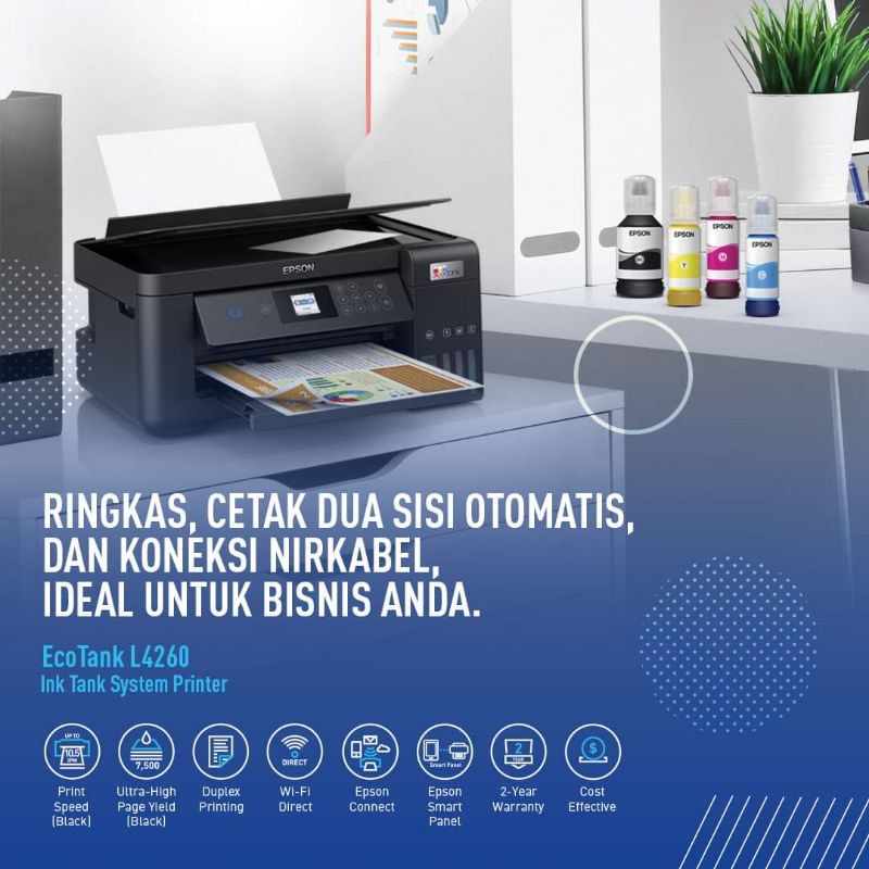 Epson EcoTank L4260 A4 Wi-Fi Duplex All-in-One Ink Tank Printer RESMI