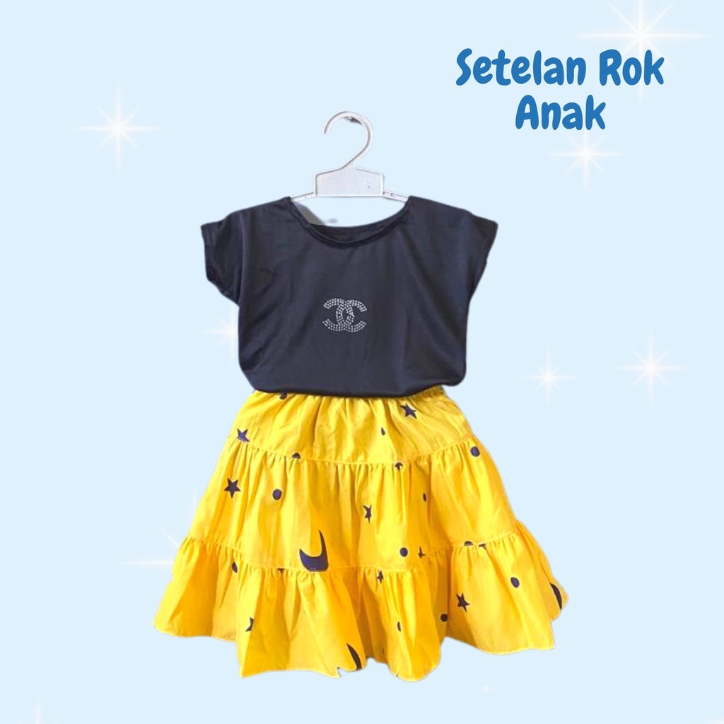 ELBOX Setelan anak Skirt 1 - 6 Tahun / baju anak perempuan / set anak/kaos anak/ koas anak perempuan