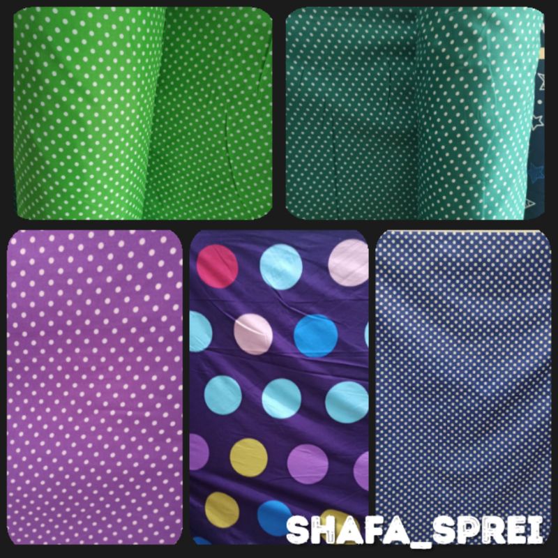 [L240] BAHAN KAIN SPREI METERAN KATUN CVC MOTIF POLKADOT baby dottie PIYAMA GORDEN