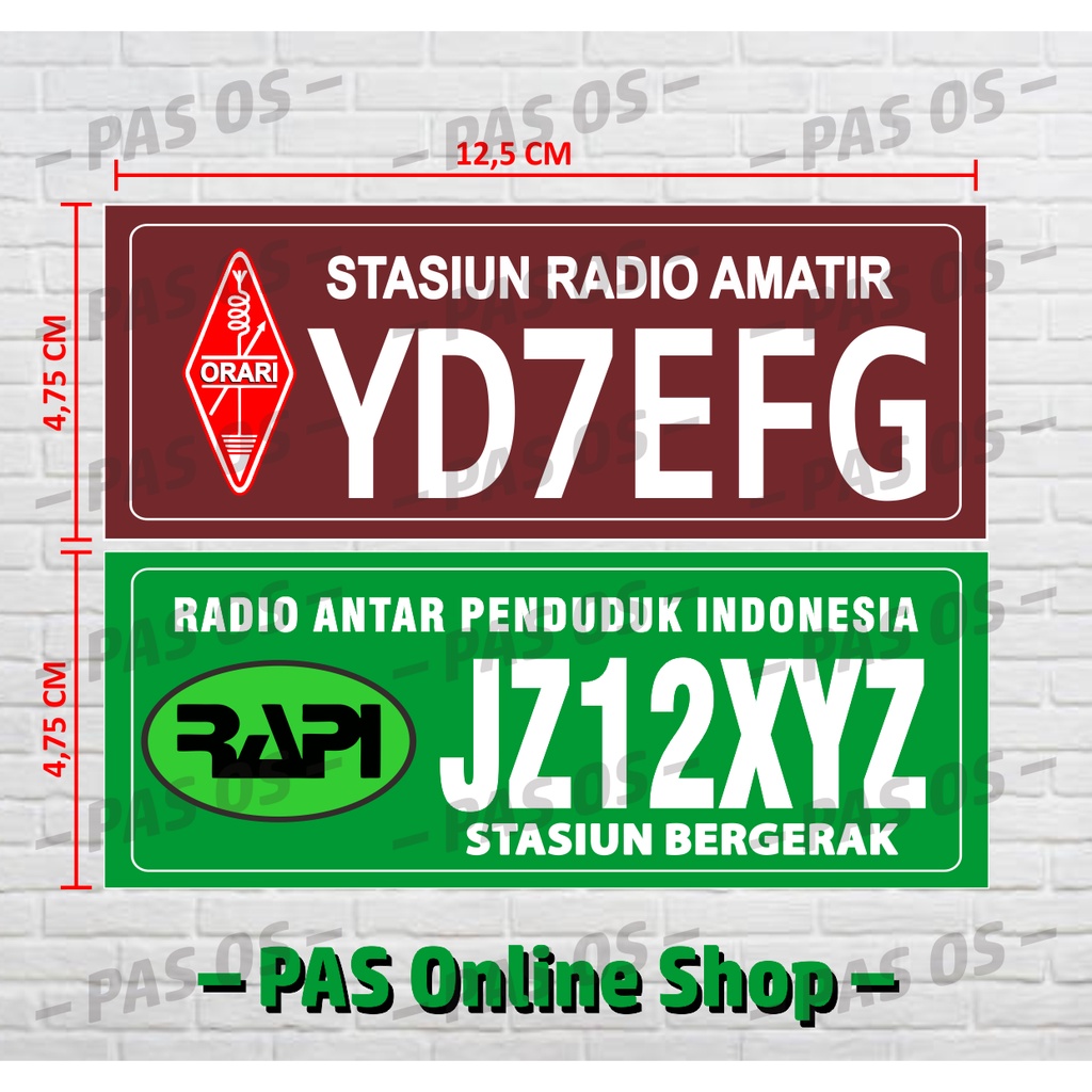 

STICKER MINI - STASIUN BERGERAK ORARI / RAPI - CALL SIGN BISA CUSTOM 12,5 x 4,7 cm