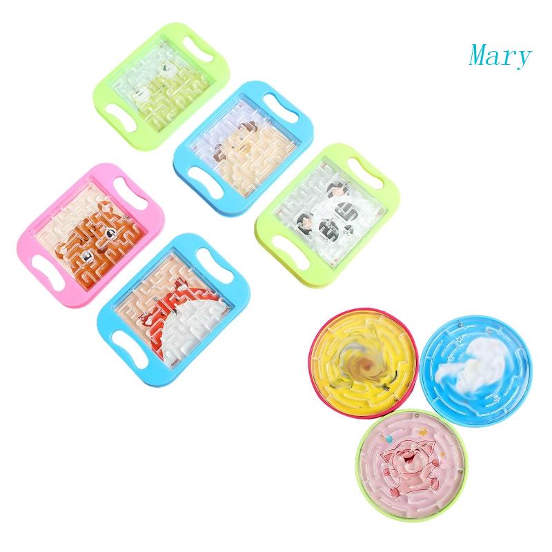 Mary Handheld Bead Maze Balance Puzzle Game Edukasi Latihan Tangan Marmer Lari Permainan Otak Pesta Anak Nikmat Set Saku