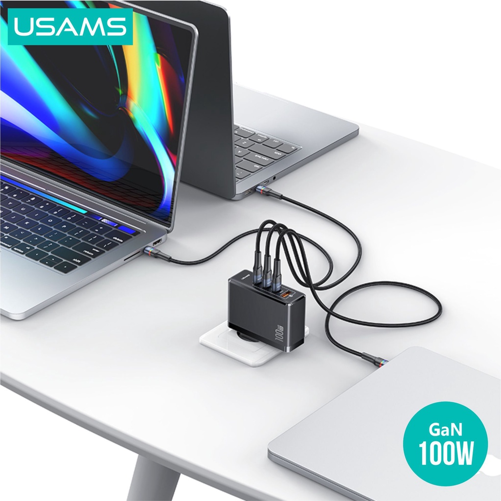 USAMS T50 Adapter Fast Charger GaN 100W 4 ports ACCC