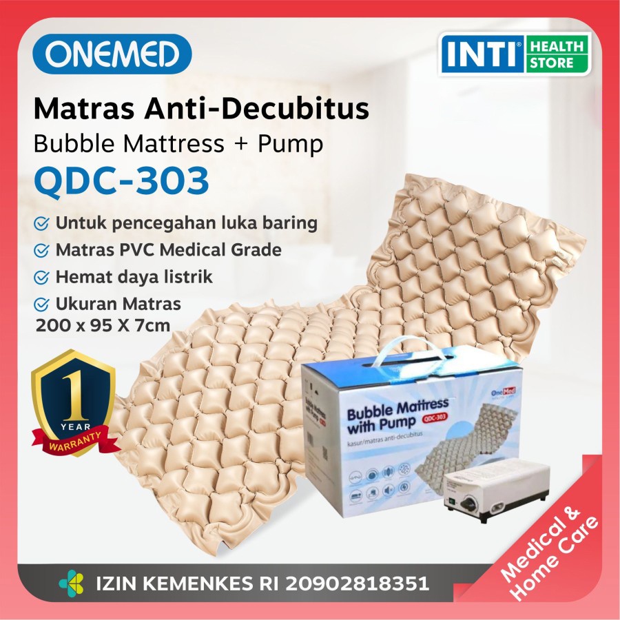 Onemed | Bubble Mattress + Pump QDC-303 | Kasur Matras Anti Decubitus