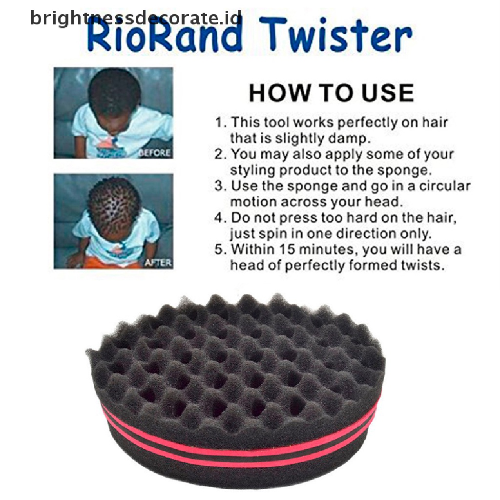 [Birth] Black Man Hair Braider Twist Sponge Cemara Afro Rambut Gimbal Curl Brush Sponge Barber [ID]