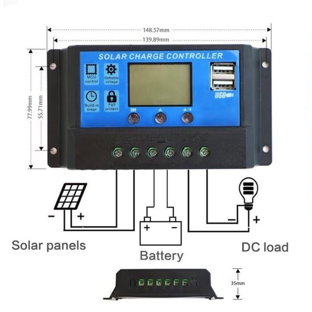 Solar Charge Controller 10A 20A 30A Cell PWM Pengisi Daya Surya 12V24V