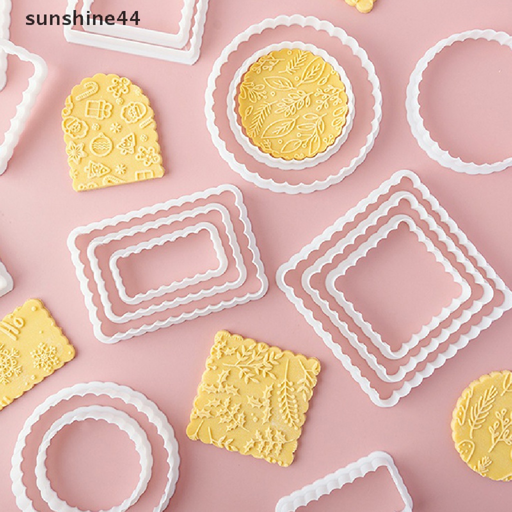 Sunshine 1PC Cetakan Biskuit Bentuk Geometris Fondant Pastry Cutter Alat Baking Cookies Mold.