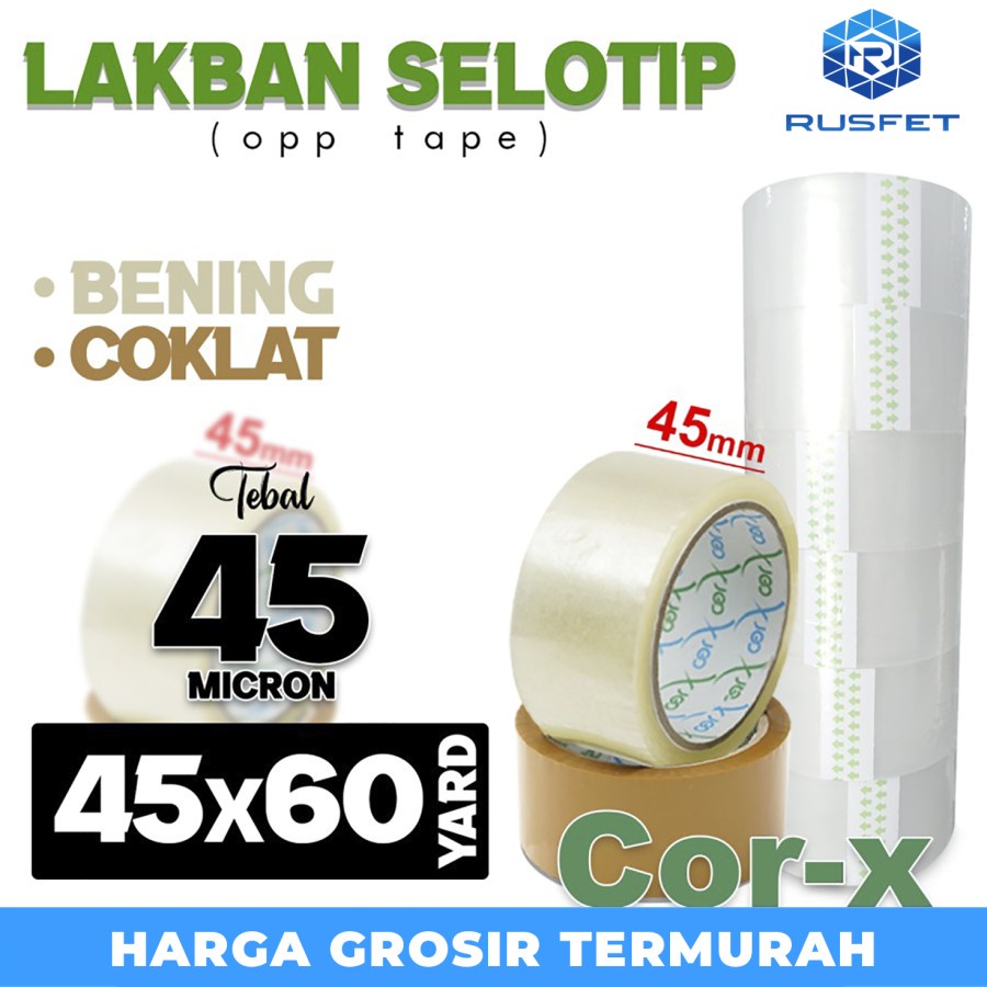 

Lakban 48mm x 60yard Plakban Isolasi OpP TAPE CORTAPE / SELOP