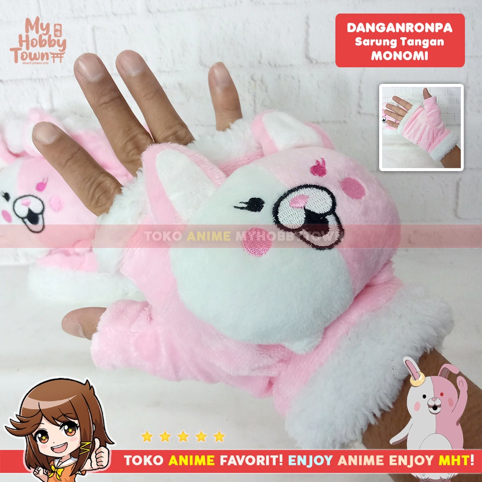 Sarung Tangan Anime Danganronpa Monomi Pink Rabbit Usagi Kawaii