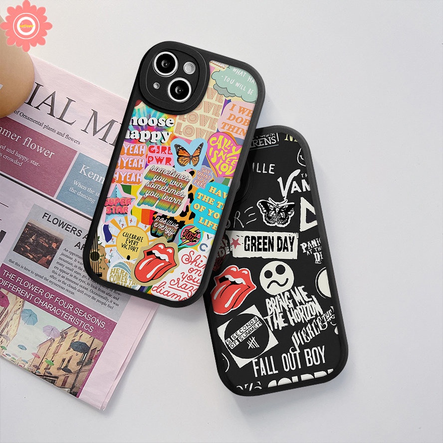 Redmi Note11 10 8 9 9Pro 9s 10s 10Pro 11s 11Pro+8Pro Redmi 12C 10 9T 10C 9 10A 9A 9C POCO M3 X3 NFC Pro Mi 12 11 Lite 11T Trendy Brand Sticker Label Soft Butterfly Huruf Sarung