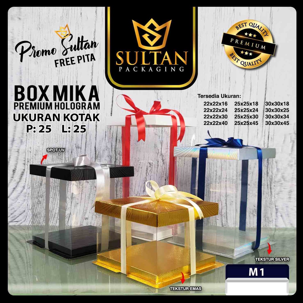 Kotak Mika - Cake Box Mika Transparan - Kotak Kue Mika Transparan 25x25 - M1