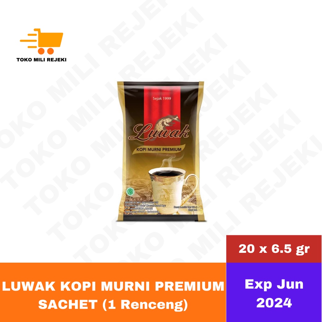 

LUWAK KOPI MURNI PREMIUM SACHET TNP GULA - 10 sachet free 10 6.5gr