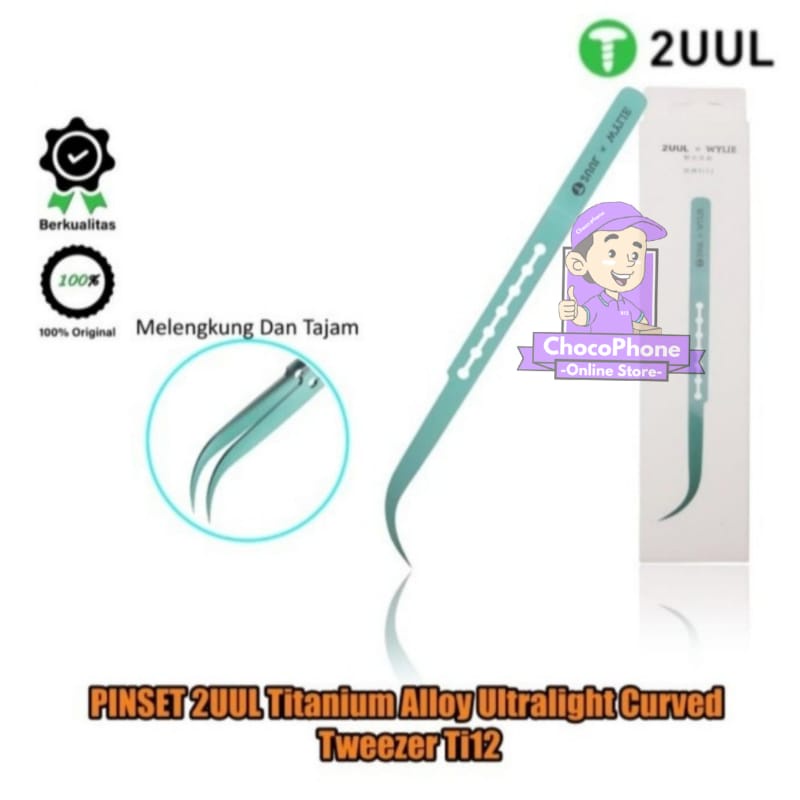 Pinset 2UUL Ti12 Bengkok Titanium Alloy Ultralight Straight Tweezer Original