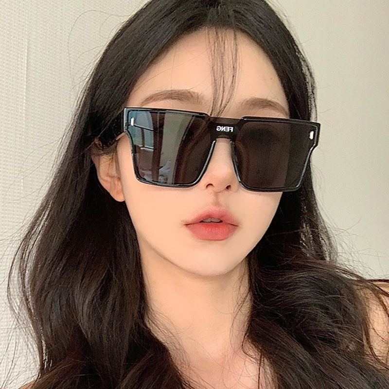 Wanita Pria Besar Bingkai Persegi Kacamata Perlindungan UV Vintage Klasik Kacamata Matahari Unisex Fashion Cermin Sunglasses