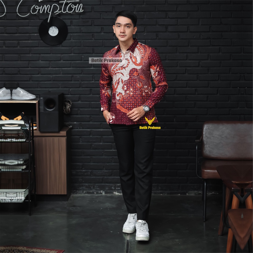 Kemeja Batik Prakasa Motif Adi Rambana Slimfit Lengan Panjang Batik Solo