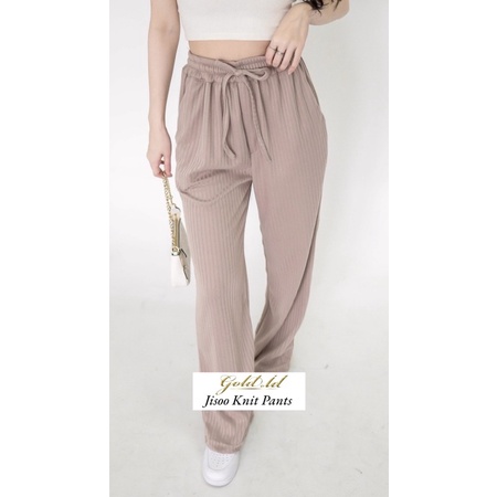 Kulot Knit Jisoo || Celana Murah Berkualitas || Kulot Knit Premium || Long Cullote Jisoo Pants || Korean Loose Pants Trousers Wanita || Loungewear || Celana Kulot Jumbo XXL XXXL Perempuan Murah Berkualitas