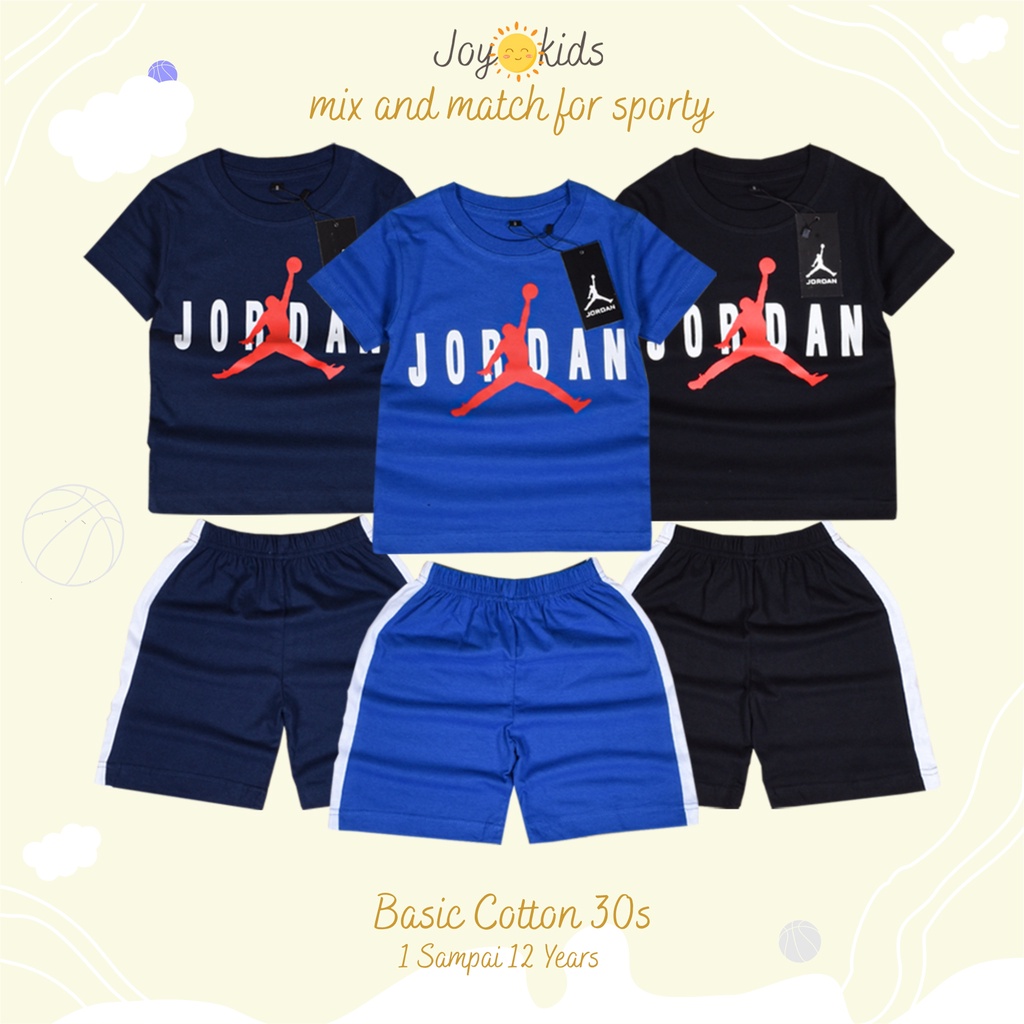 Joy Kids Stelan Anak Laki laki Kaos Kekinian Premium Cotton Umur 1-12 Tahun