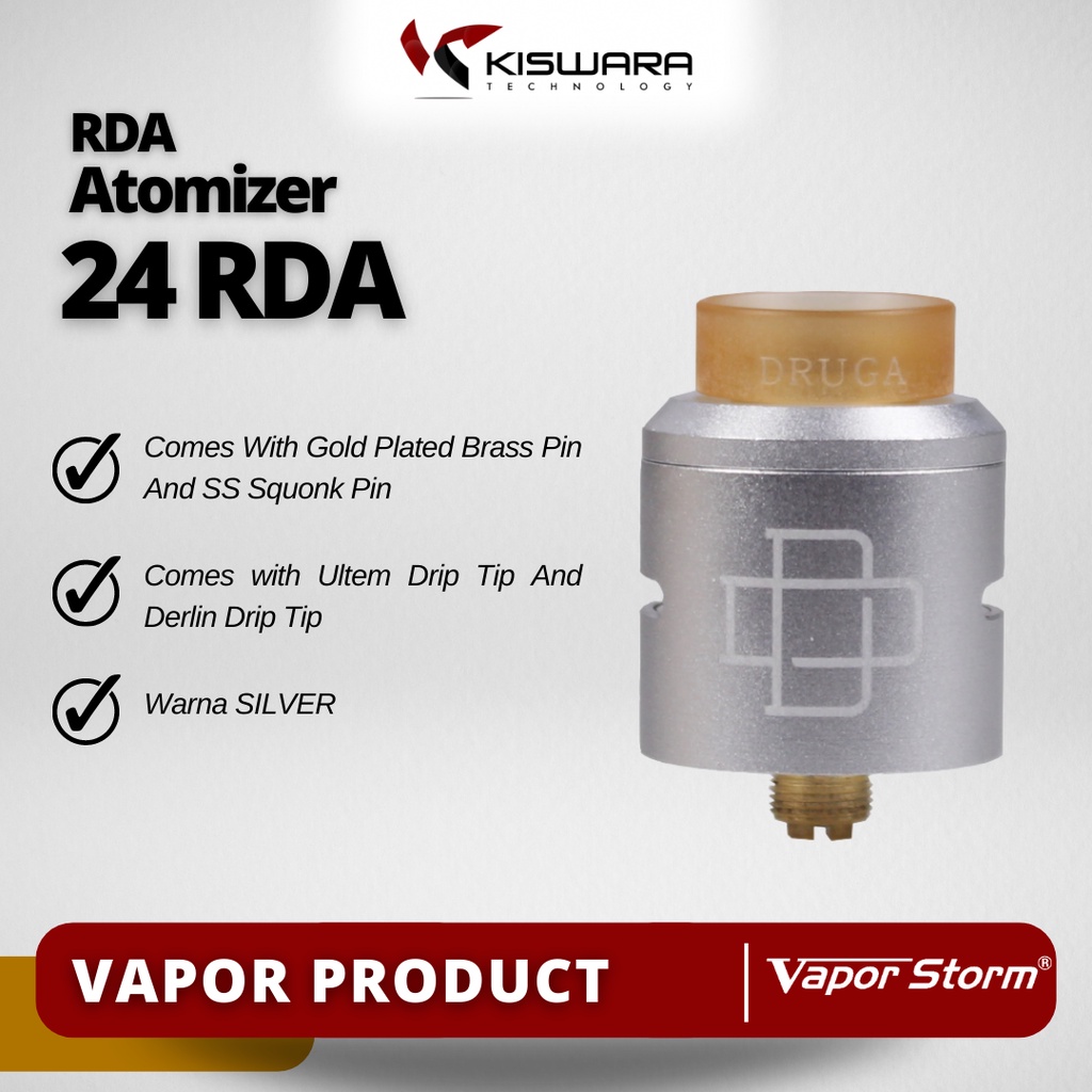 Druga 24 RDA Atomizer - SILVER [Clone] KiswaraBandung