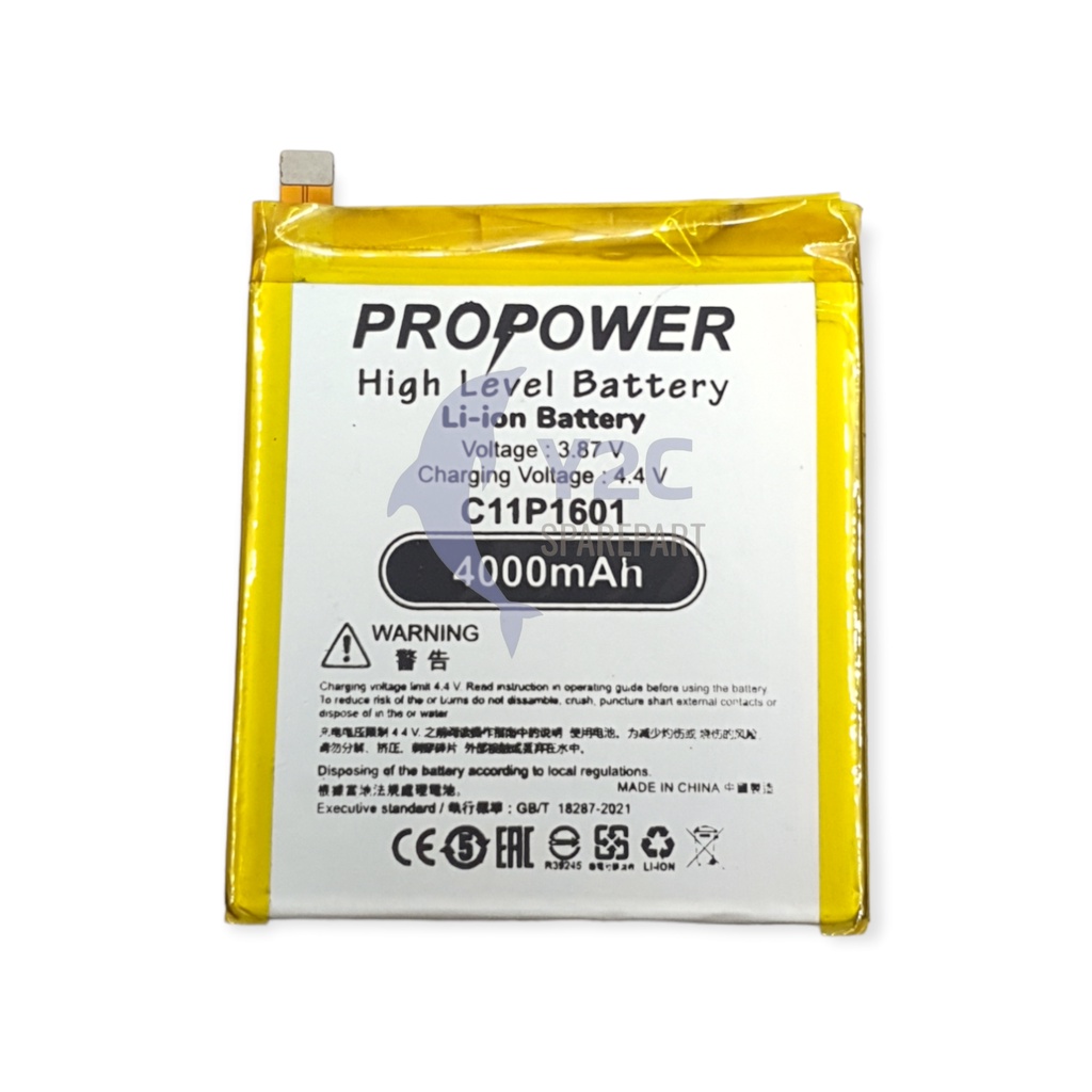 BATERAI ASUS C11P1601 / ZENFONE LIVE / ZENFONE 3 5.2 / ZE520KL ZB501KL DOUBLE POWER PROPOWER / BATRE BATERE BATRAI BATREI