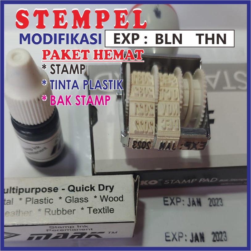 

STEMPEL EXPIRED (EXP: BLN THN) TINTA PERMANEN 1PAKET 3 BARANG