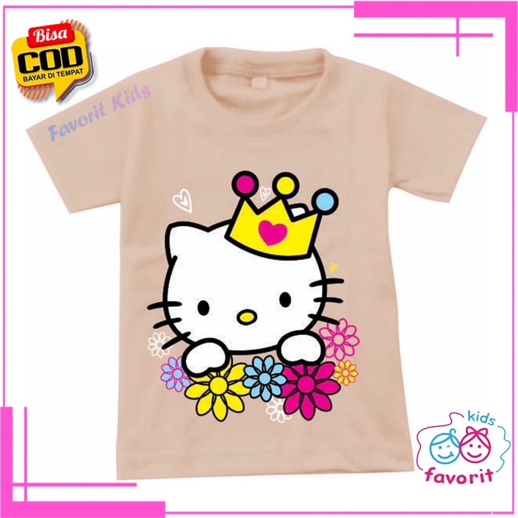 Favorit kids Baju anak perempuan | kaos atasan anak perempuan gambar hello-K bunga