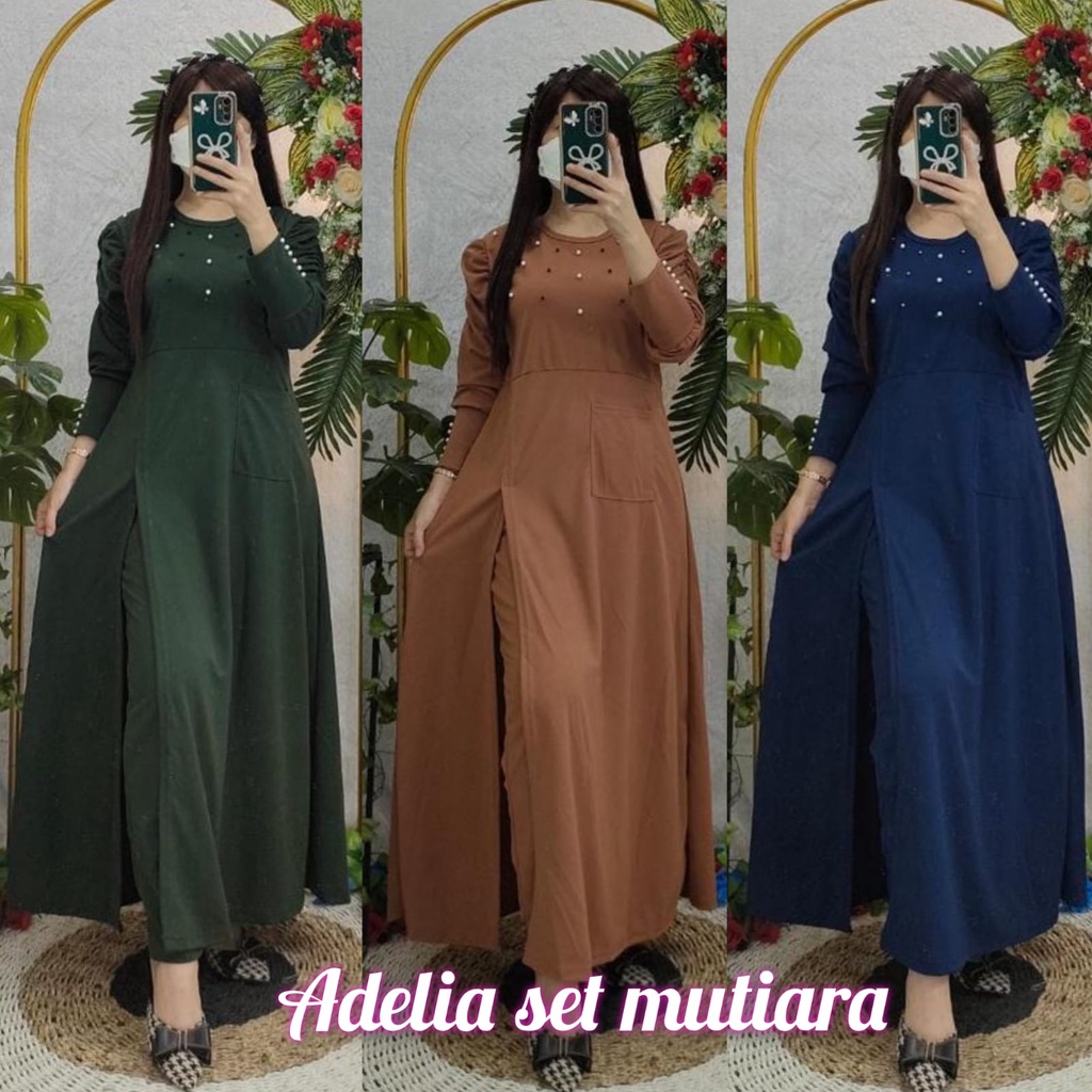 oneset 2in1 belah rample / setelan celana / gamis voxy / gamis2in1 /setelanvirall