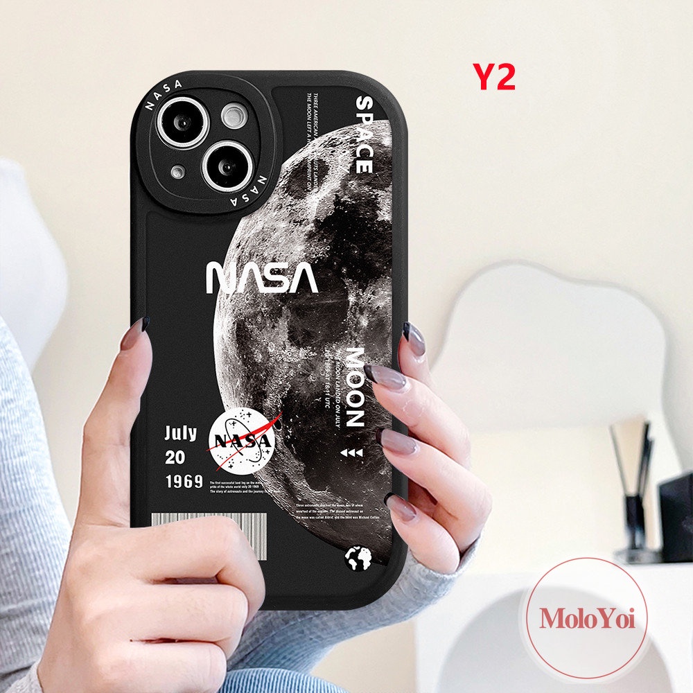 IPHONE Casing NASA Merek Trendi Kompatibel Untuk Iphone14 11 13 12 Pro MAX 6Plus 7Plus 6 6s 78 Plus 14 Plus XR X XS MAX SE 2020 Casing Handphone Belakang TPU Lembut