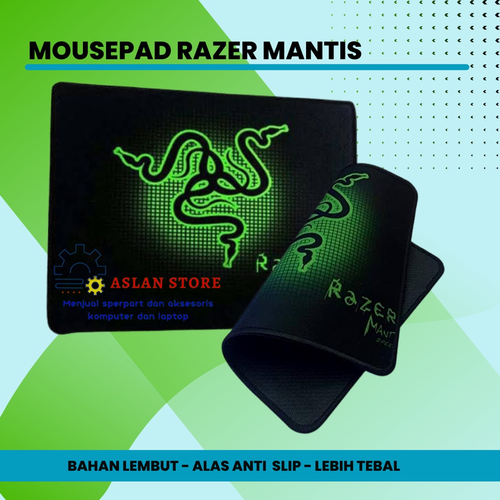 MOUSE PAD MOUSEPAD GAMING RAZER 25x21 CM - MOUSE PAD RAZER SEDANG MURAH