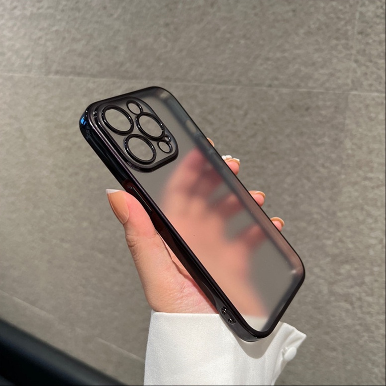 Premium matte TPU soft case iPhone 14 Pro Max14 Plus case Iphone13 11 12 Pro Max Kamera Mewah Sepenuhnya Tertutup shockproof protection phone case