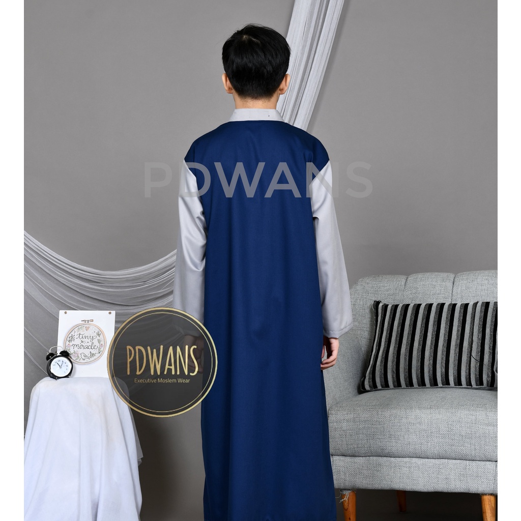 JUBAH ANAK REMAJA TANGGUNG Bahan Katun Toyobo Resleting Baju Muslim Anak Jubah Gamis Seri Warna PDWANS - JbA02W