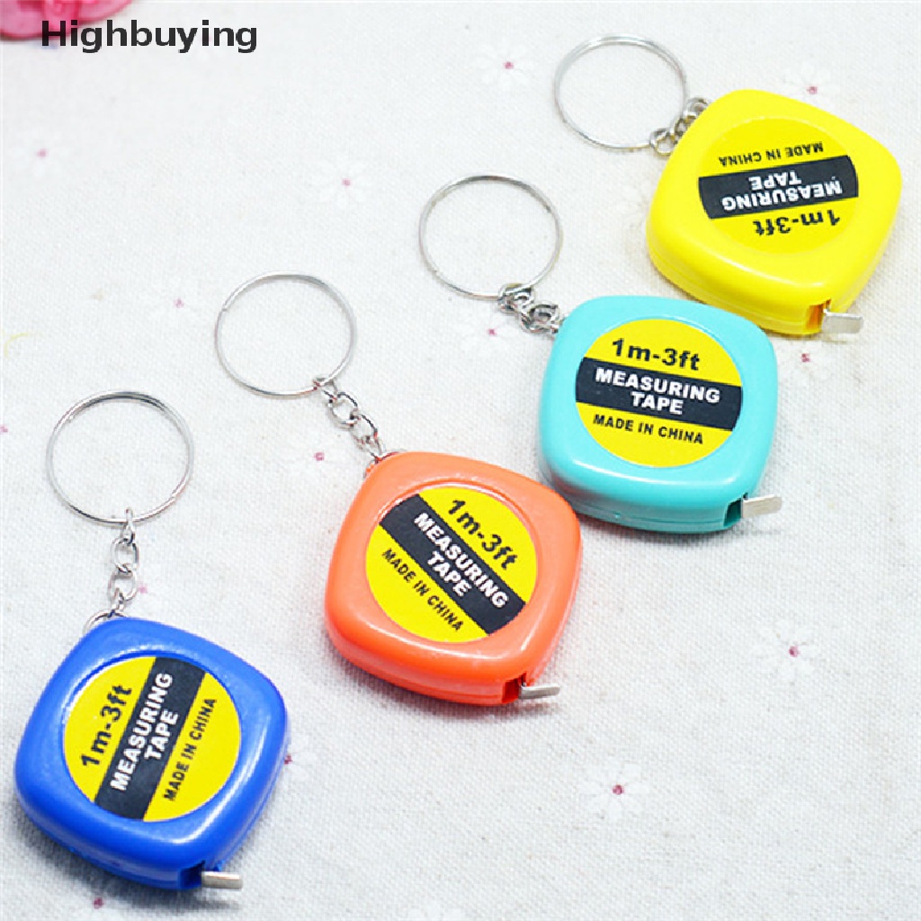 Hbid 2PCS Gantungan Kunci Mini Ditarik Penggaris Tape Measure Portable Tarik Penggaris Keyring Glory