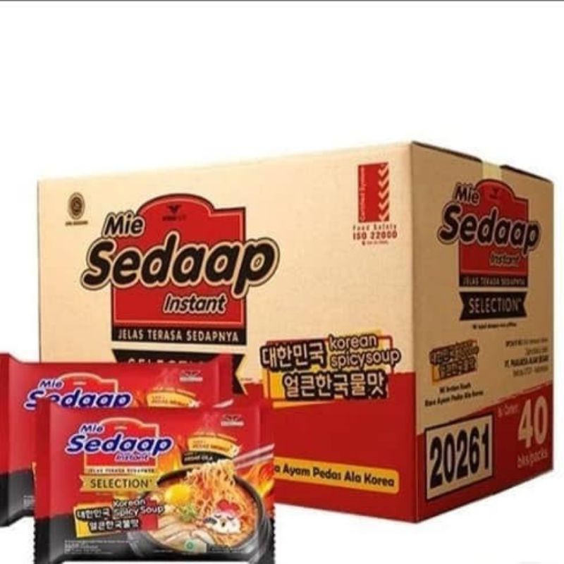 

Mie Sedap Selection Korean Spicy soup Kuah isi 40 pcs 1carton