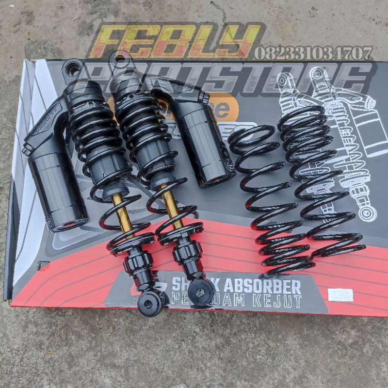 SHOCK SKOK SHOK BELAKANG RIDE IT GP SUPRAME PREMIJM BLACK SERIES AS GOLD 320MM SHOCKBREAKER TABUNG R