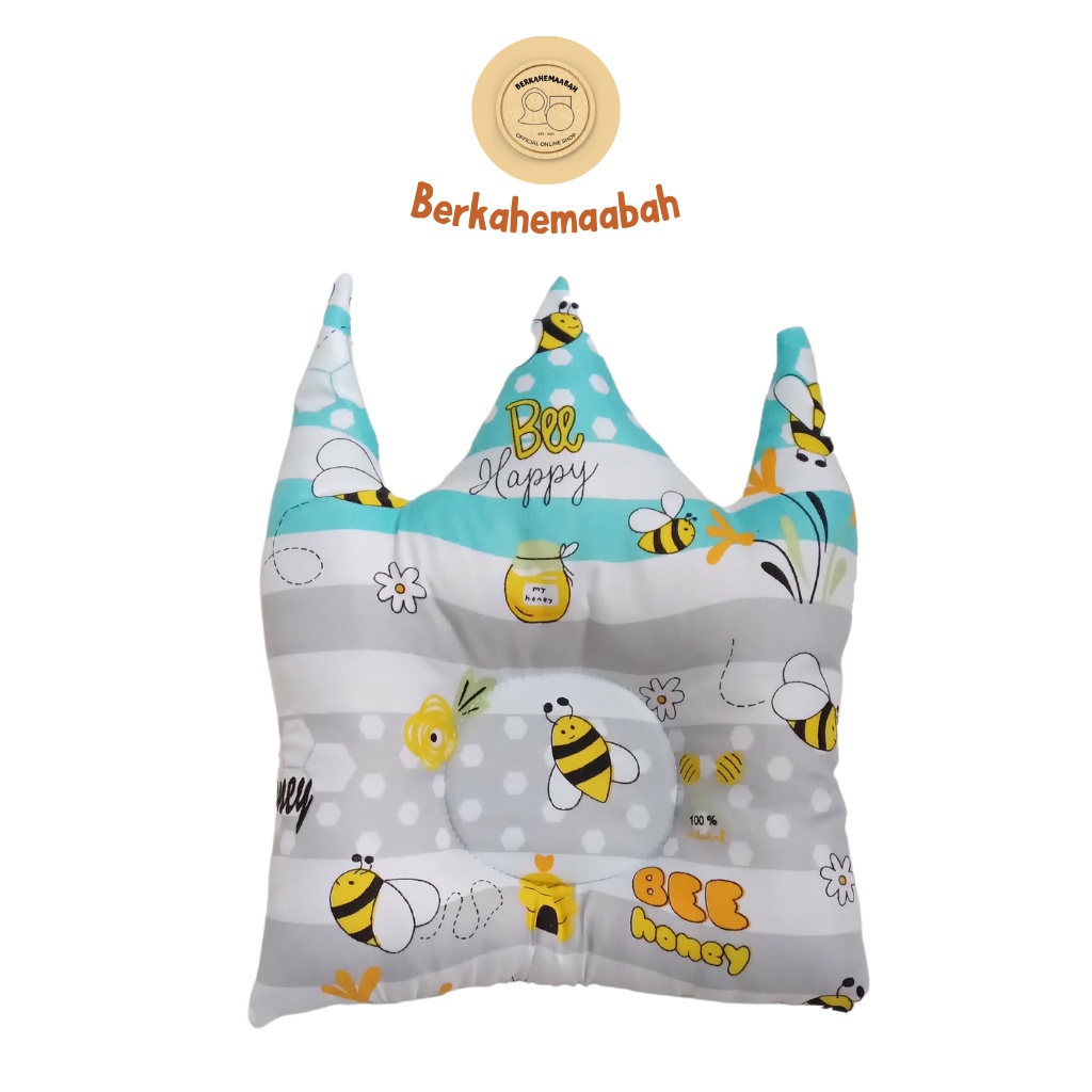 (BEE HAPPY) Bantal Bayi Anti Peyang Mahkota Series | Bantal Bayi | Flat Head Prevention Pillow | Bantal Mahkota Series