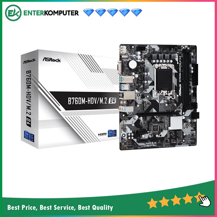 ASRock B760M-HDV/M.2 D4 (LGA1700, B760, DDR4, USB3.2, SATA3)