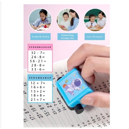 Mainan edukasi belajar matematika /stampel scrollable soal matematika /belajar matematika/mainan matematika